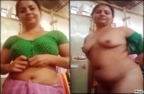 Beautiful And Maal Bhabhi Striping Sari And Showing